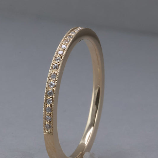 Petite Pavé Band in Yellow Gold