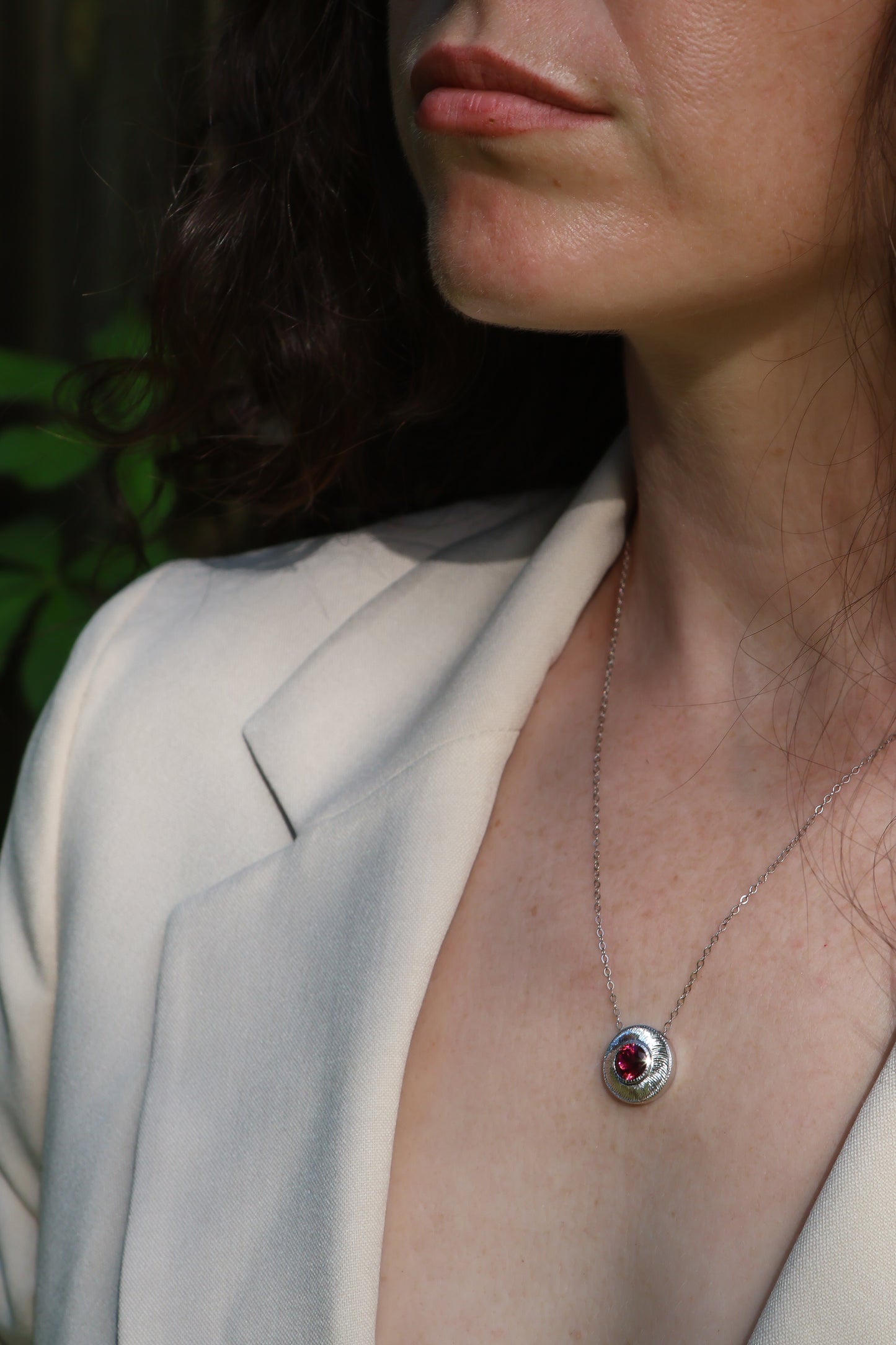 Cypress in White Gold, Pink Tourmaline