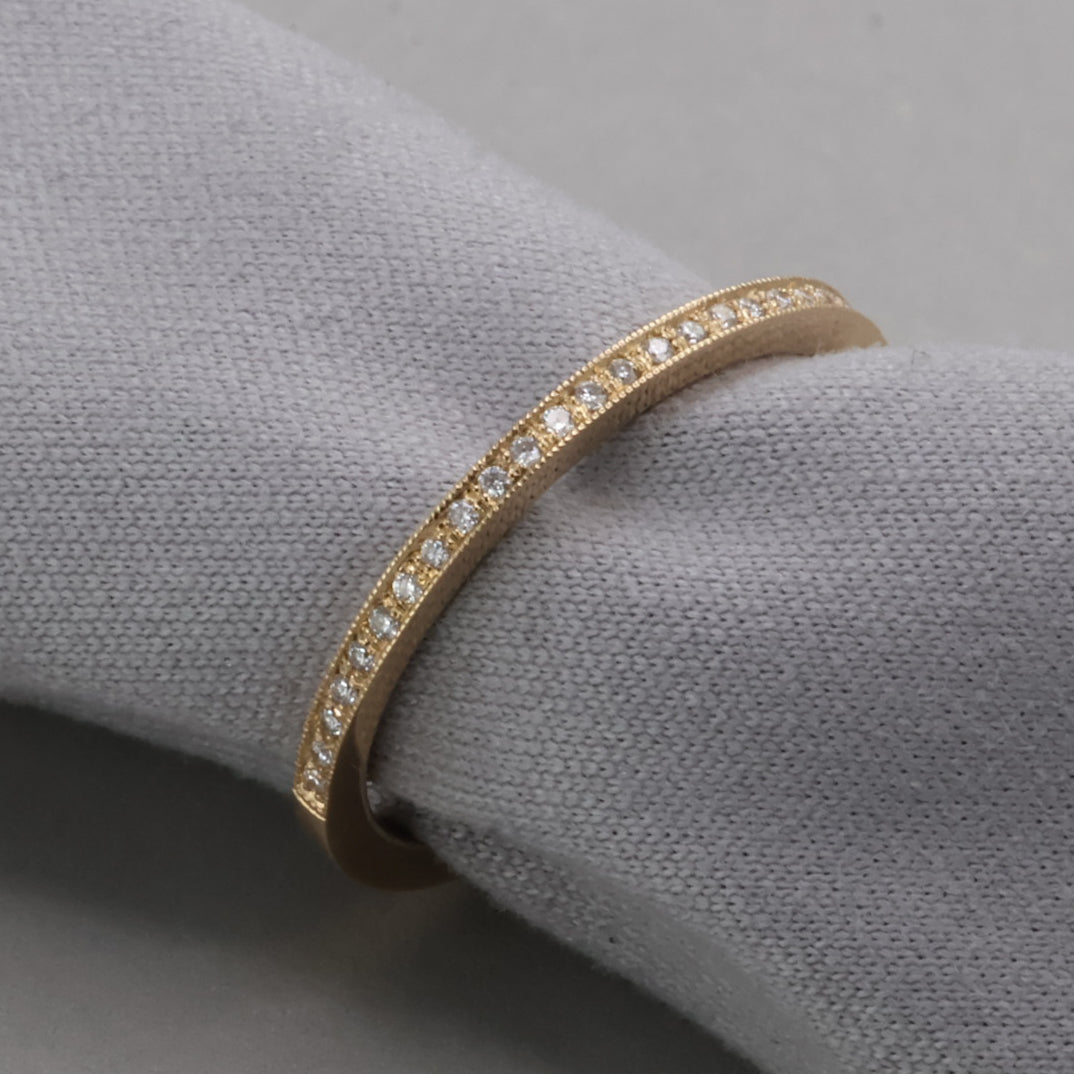 Petite Pavé Band in Yellow Gold