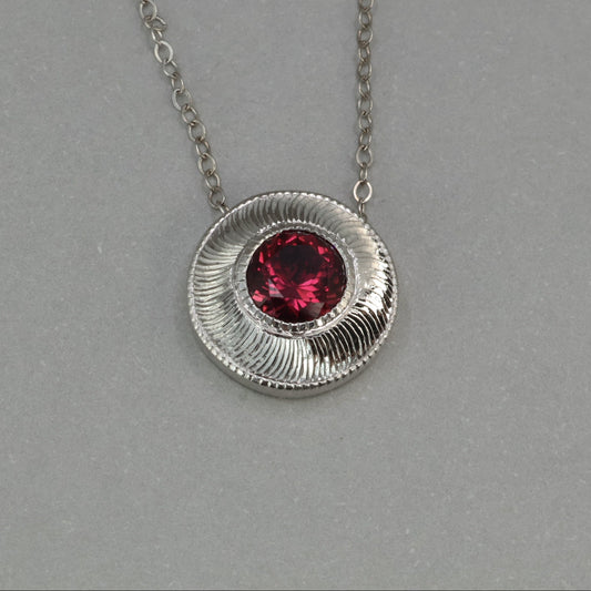 Cypress in White Gold, Pink Tourmaline