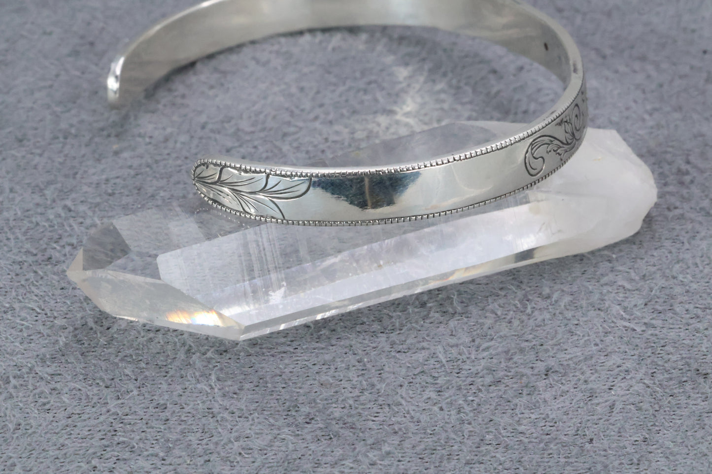 Engraved Scroll Cuff - Ruby