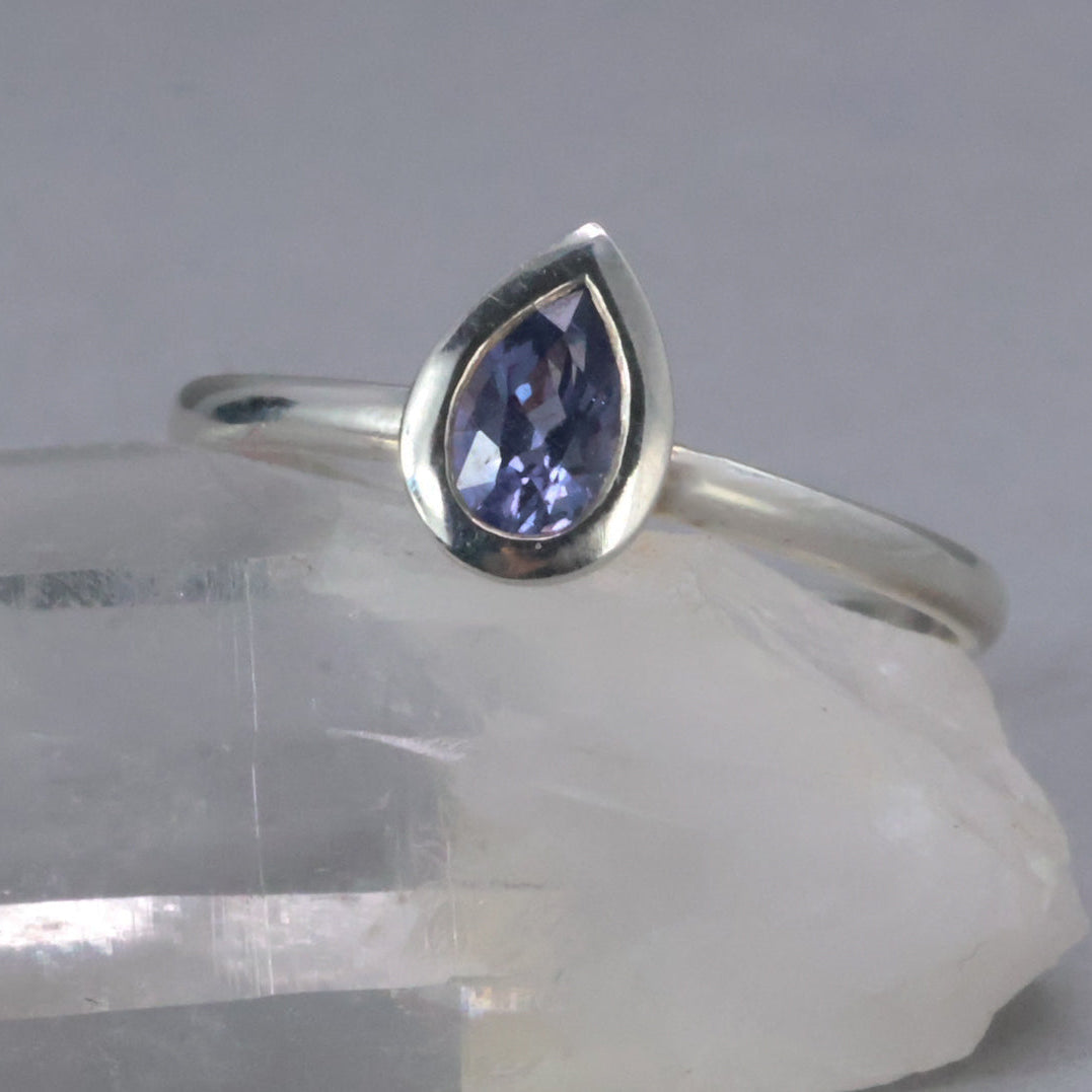 Sapphire Bezel Stacker (Pear)