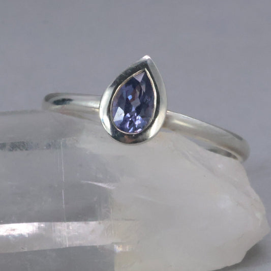 Sapphire Bezel Stacker (Pear)